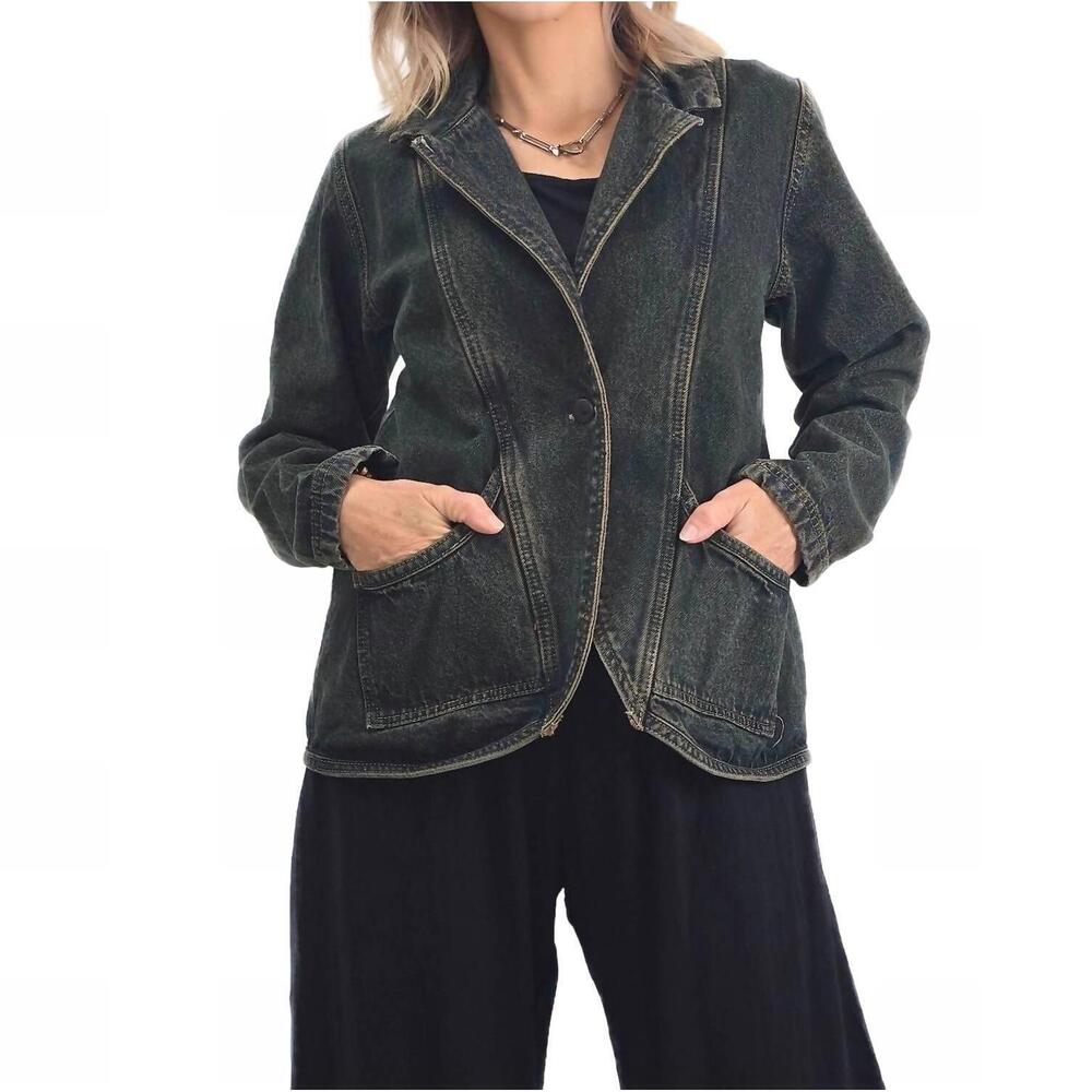 NEW CYNTHIA ASHBY oscar denim jacket in black